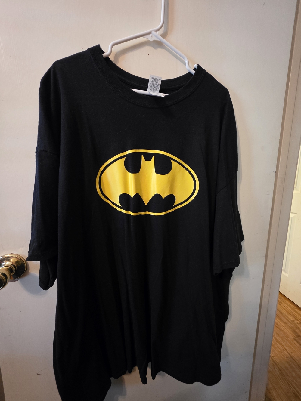 Gildan Black Short Sleeve Tee with Yellow Batman Logo